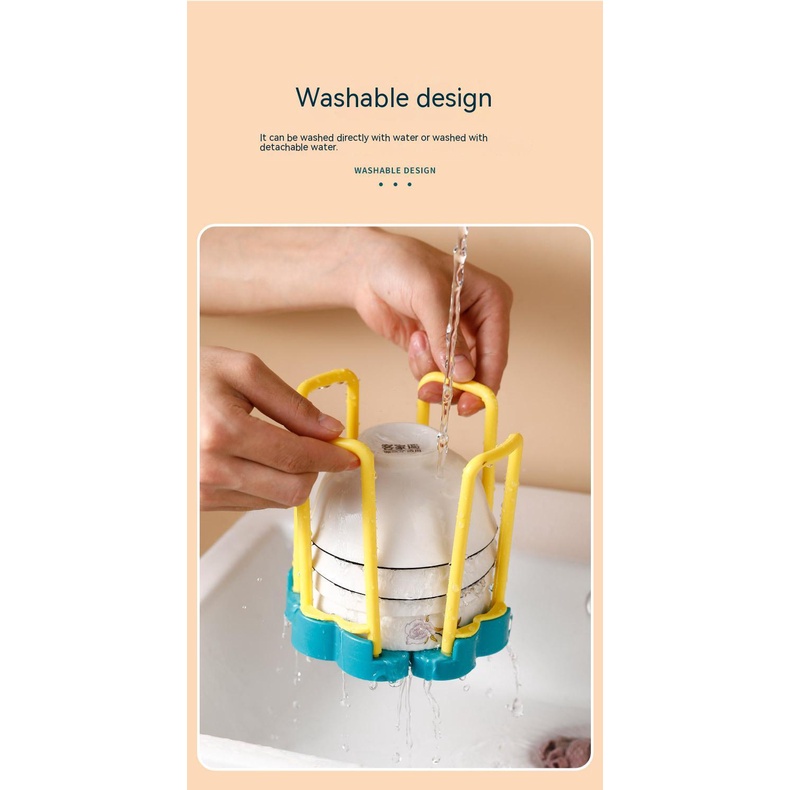 Giá Nhựa Úp Chén Đĩa Ráo Nước Có Thể Thu Gọn Tiện Dụng Cho Nhà Bếp