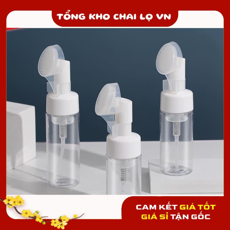Chai Chiết Mĩ Phẩm ❤ SIÊU RẺ ❤ Chai Tạo Bọt Mát Xa Đầu Cọ Silicon 100ml, 150ml đựng sữa rửa mặt, phụ kiện du lịch