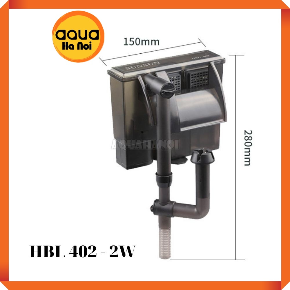 Lọc thác SunSun HBL 402/403 treo hồ cá cảnh thủy sinh mini  - tiết kiệm điện - Có hút mặt lọc váng