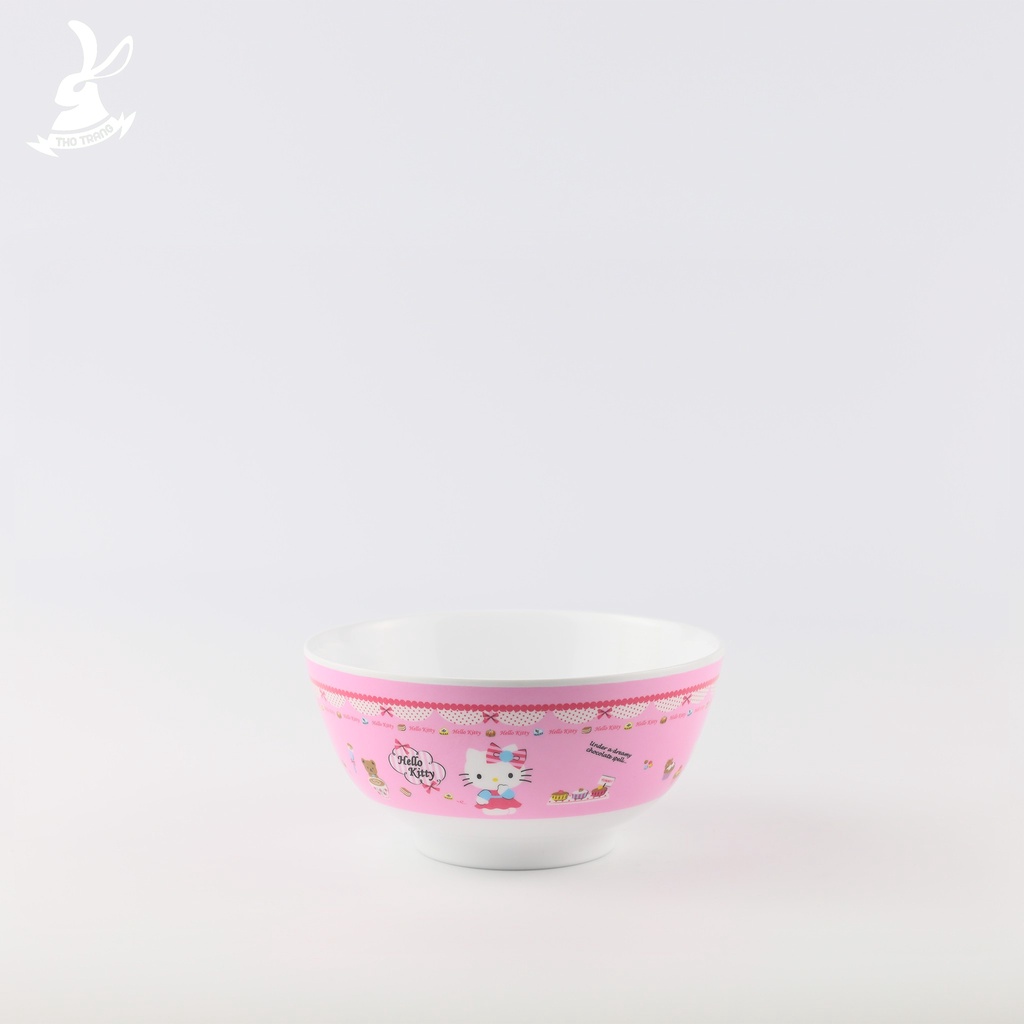 Bộ chén dĩa ăn dặm trẻ em hoa văn Hello Kitty Chocolate cao cấp thương hiệu Superware