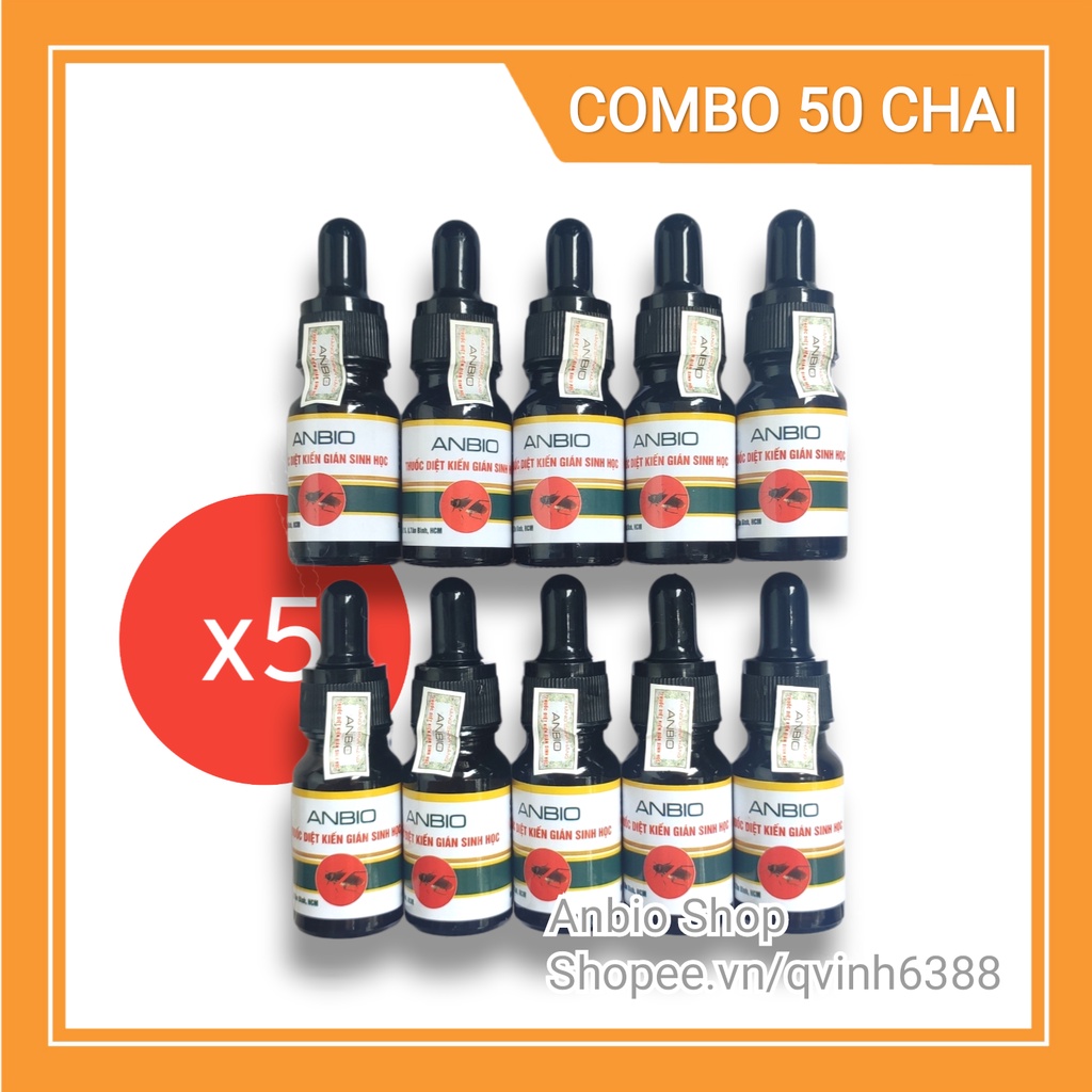 Combo 50 chai thuốc diệt kiến gián Anbio diệt tận gốc kiến hôi, kiến đen, kiên lửa, gián đức