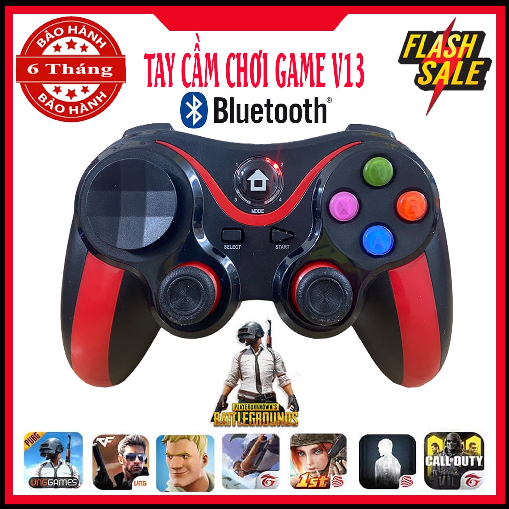 Tại Hà NộiTay Cầm Chơi Game Không Dây Bluetooth V13 Cho Smartphone / iPhone / IOS / Android / PS3 / PC / TV Box /PC