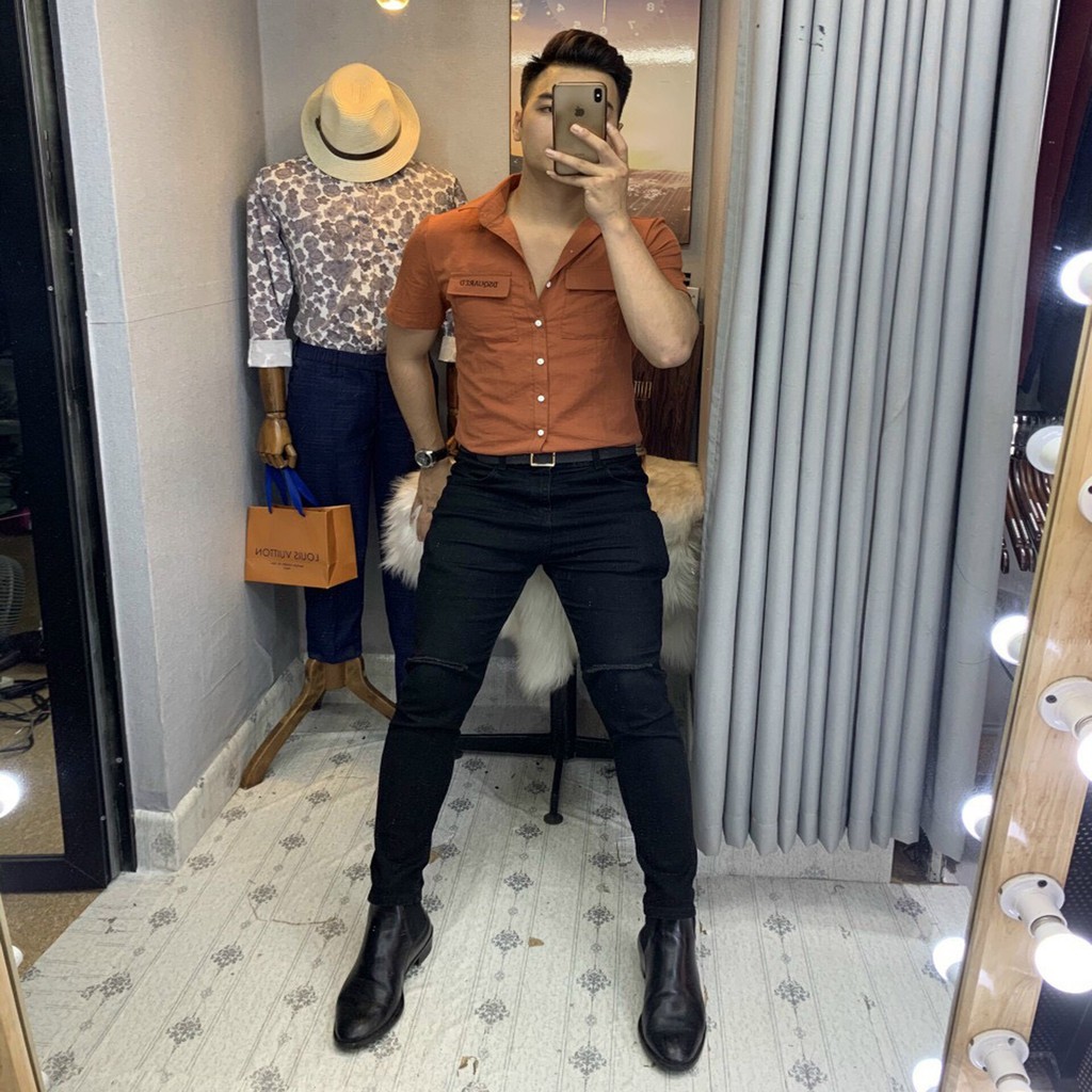 Áo sơ mi nam tay ngắn chất đũi LOẠI 1, dày dặn, phom dáng đẹp | BigBuy360 - bigbuy360.vn