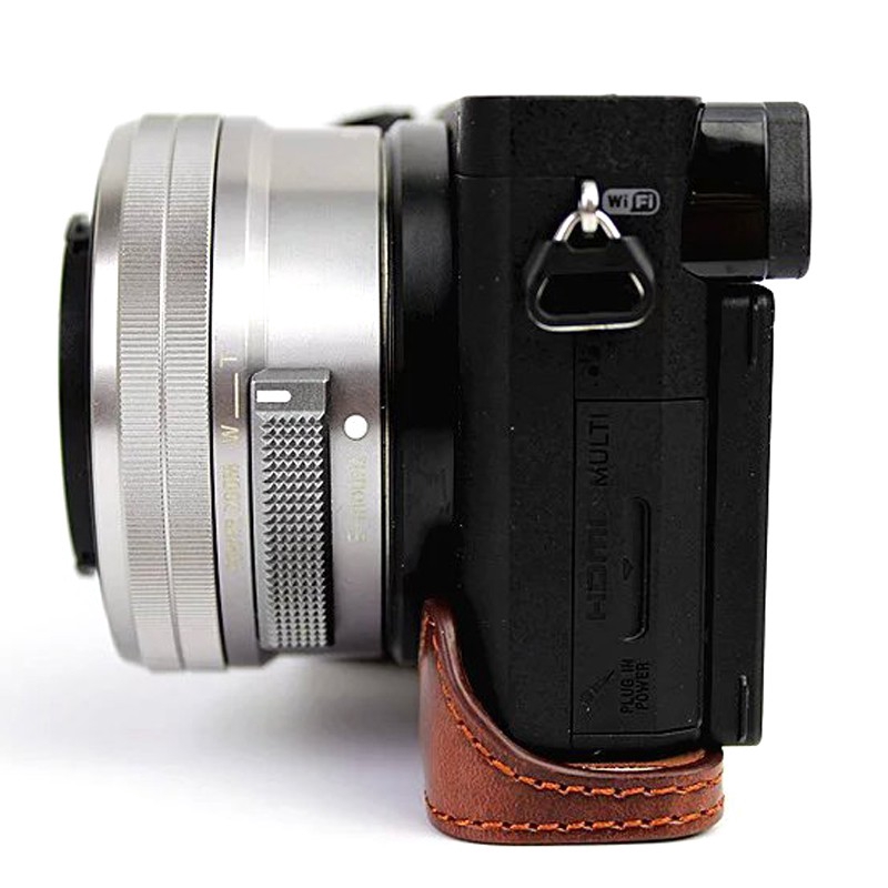 Ốp da PU bọc nửa thân bảo vệ máy ảnh Sony A6400 A6300 A6100 A6000 ILCE-6400 ILCE-6300 ILCE-6100 ILCE-6000