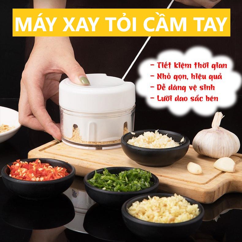 Dụng Cụ Xay tỏi ớt Cầm Tay đa Năng Thế Hệ mới , Máy Xay Tỏi Mini Food Chopper Bảo Hành 1 Năm