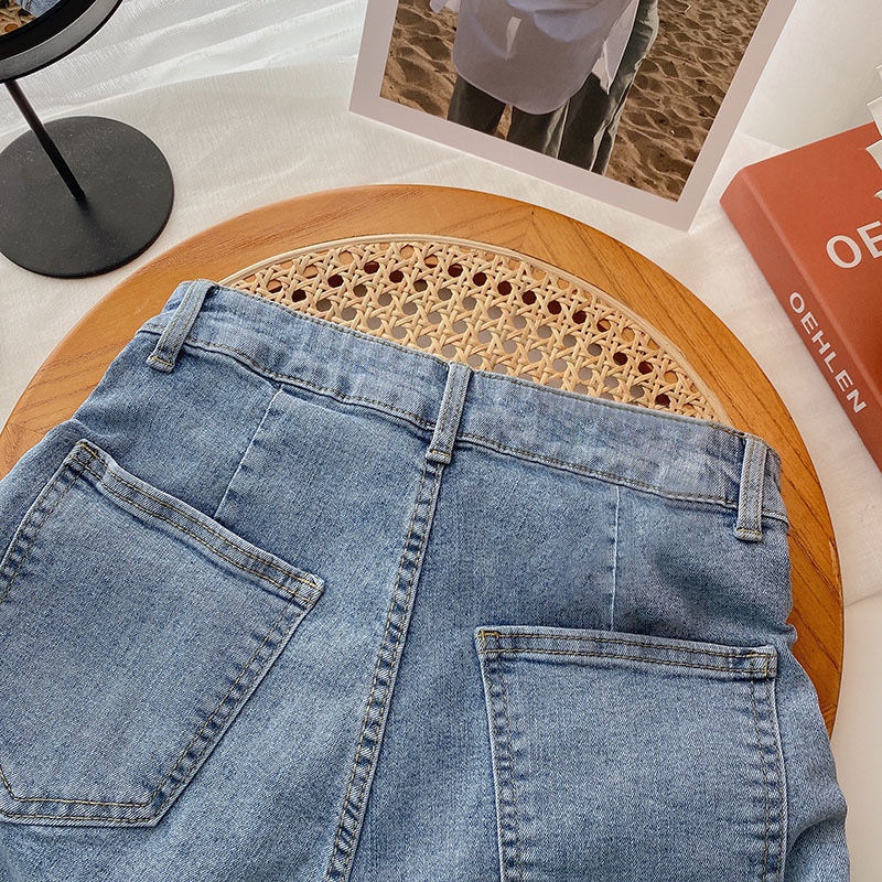 Quần Short Jean Nữ Lưng Cao Xếp Ly Thời Trang