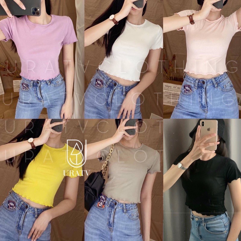 [HÀNG XK-ẢNH THẬT] Áo CROPTOP CUỐN BIÊN ZR