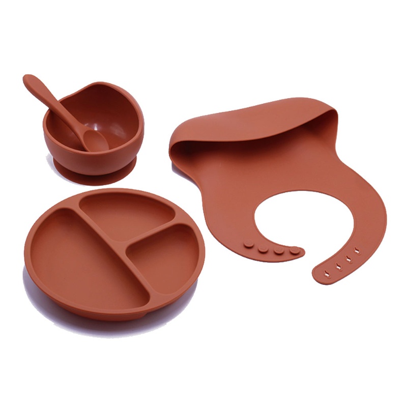 Bộ 4 dụng cụ ăn dặm bằng silicone không chứa BPA an toàn cho bé