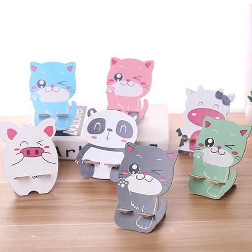 Giá Để Điện Thoại Hình Mèo Thỏ Bằng Gỗ