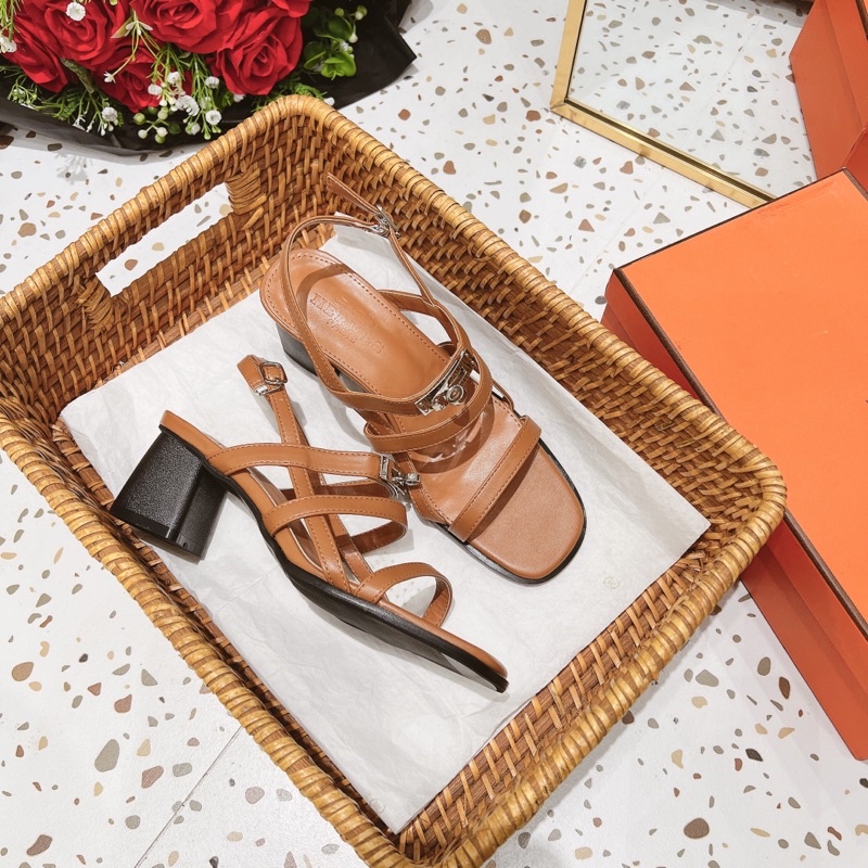 Sandal hm quai ngang gót trụ fullbox