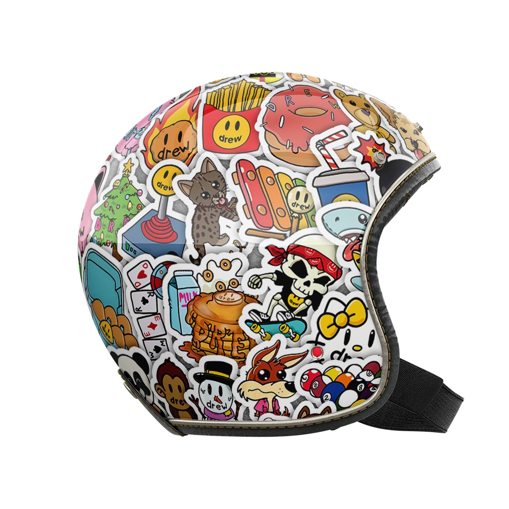 Set 50 cái Sticker Drew chống nước, Hình dán Drew House cute, Decal Drew dán vali, điện thoại, laptop