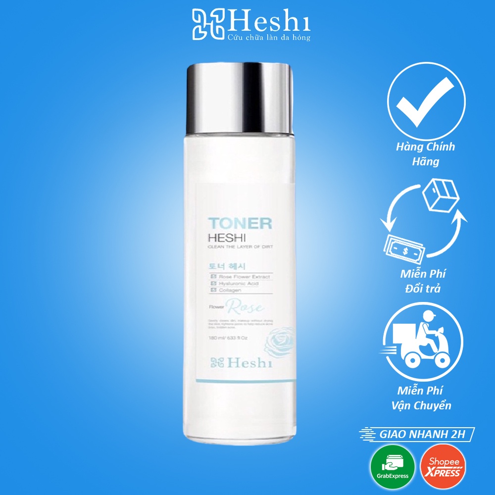 Toner |Toner Heshi Flower Rose-150ml Giúp da cân bằng, làm sạch sâu, dưỡng ẩm mạnh mẽ