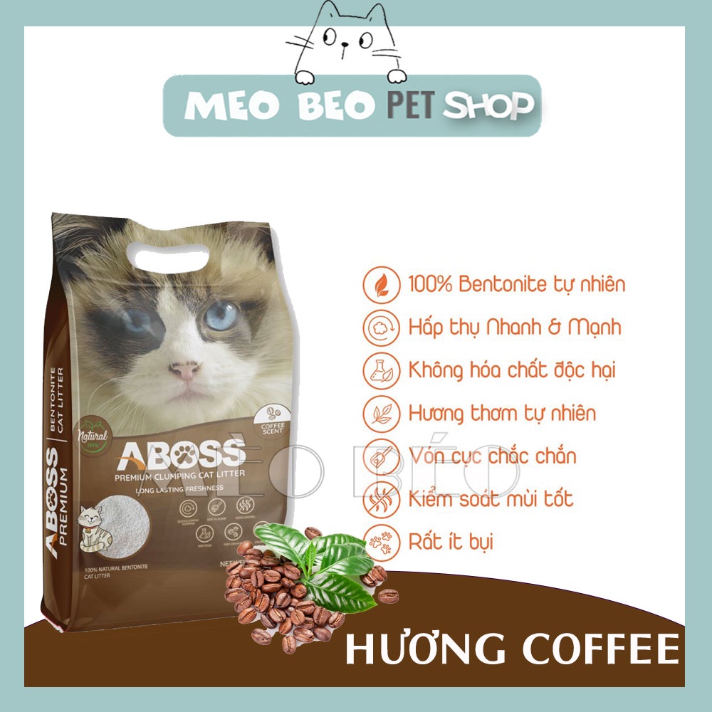 Cát Vệ Sinh Cát Đất Sét Bentonite Aboss 8L - Mèo Béo Petshop