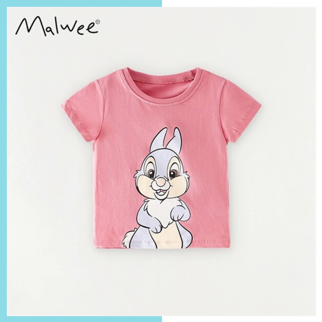 Áo thun hè cotton Malwee hồng thỏ MW7245 cho bé gái 2-8 tuổi Mẫu mới 2022 - Little Maven Official Store