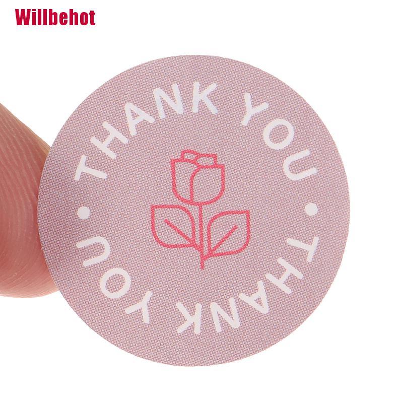 Cuộn 500 Miếng Dán In Chữ Thank You Độc Đáo Dùng Trang Trí