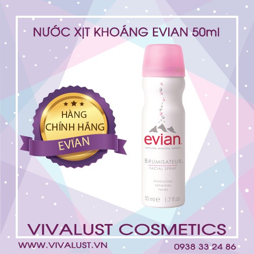 Nước xịt khoáng EVIAN 50ml