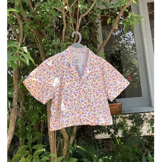 áo sơ mi crotop cổ pyjama họa tiết hoa nhí TKA320 LOLLIE STUDIO