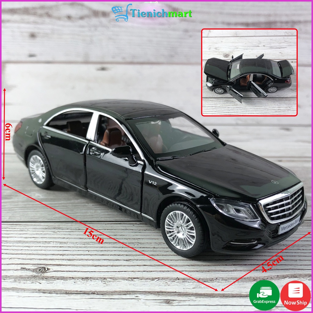 Mô hình xe ô tô  Mercedes Maybach S600 tỉ lệ 1:32 mở full cửa có cót chạy đà