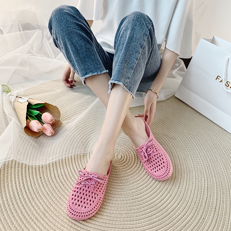 Dép đế phẳng IELGY lỗ rỗng thoáng khí cho nữ