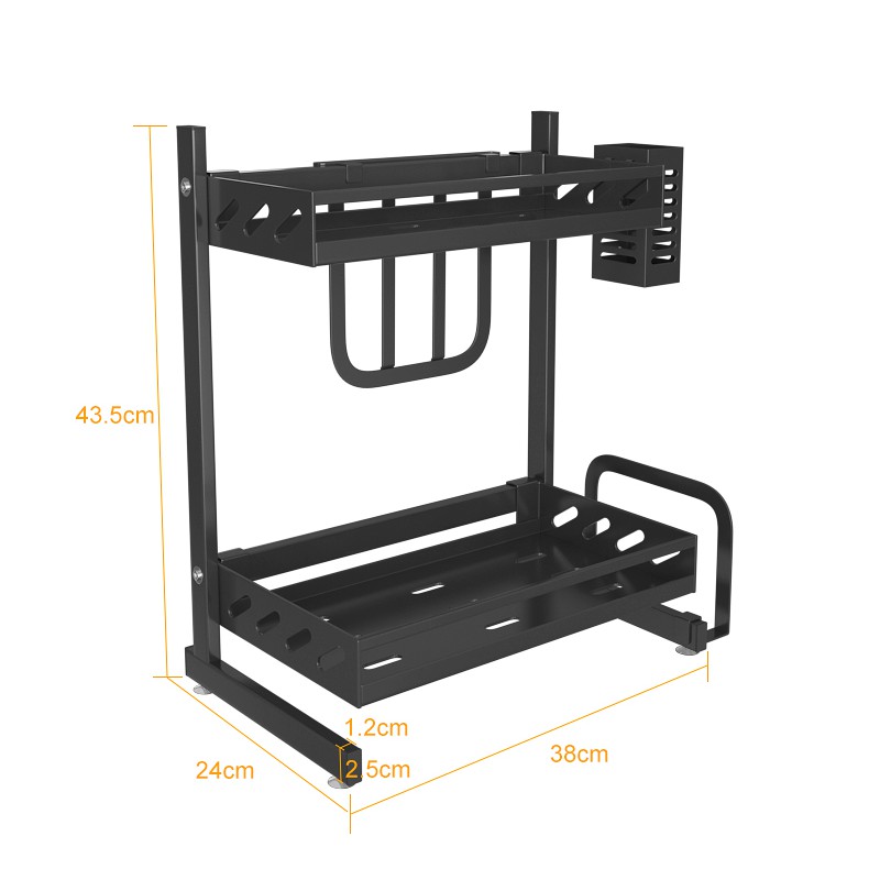 Kệ Đựng Gia Vị 2 Tầng Inox Phủ Sơn Tĩnh Điện Mẫu Mới Để Bàn Cao Cấp | BigBuy360 - bigbuy360.vn