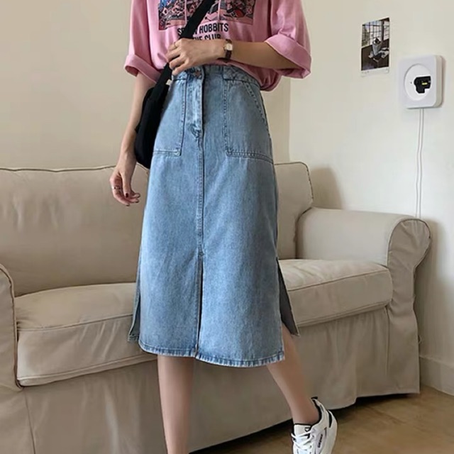 [ ORDER ] Chân váy jean xẻ