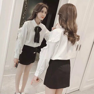 Áo sơ mi nữ kèm nơ chất đẹp