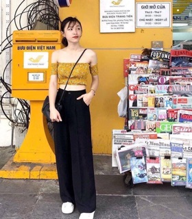 Quần ống rộng cát sạn dài