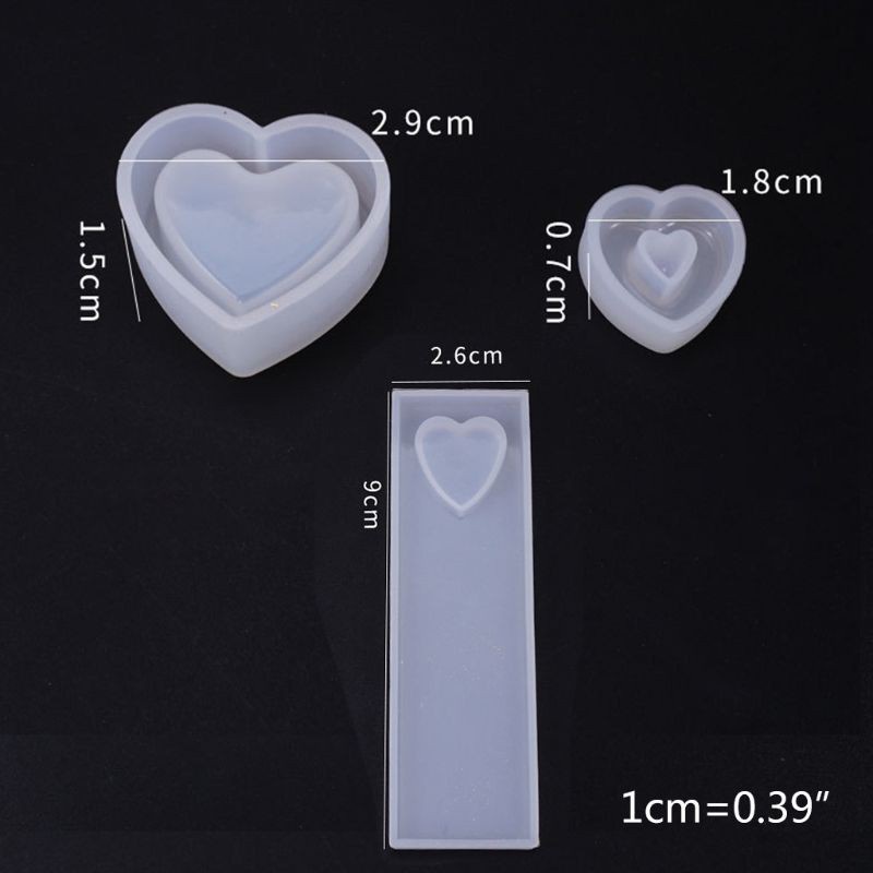 Khuôn Silicone Làm Mặt Dây Chuyền Hình Trái Tim