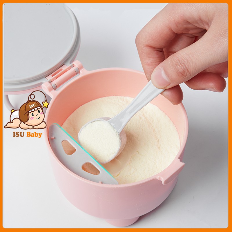 Hộp đựng sữa bột, đồ khô đa năng có dây treo và chia ngăn sạch sẽ, an toàn cho bé (có thể tiệt trùng, vệ sinh dễ dàng)