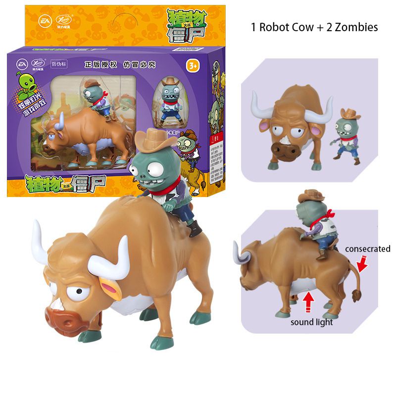 2022 Plants Vs Zombies Glowing Shooting Toy Set Snow Pea Snapdragon Zombie Kids Gift