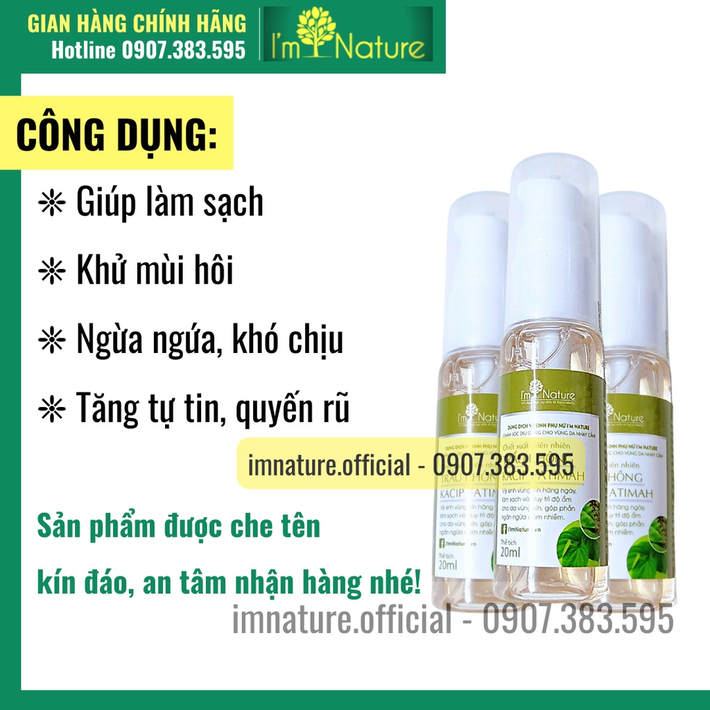 (Mini) Dung Dịch Vệ Sinh Phụ Nữ Trầu Không I'm Nature 20ml