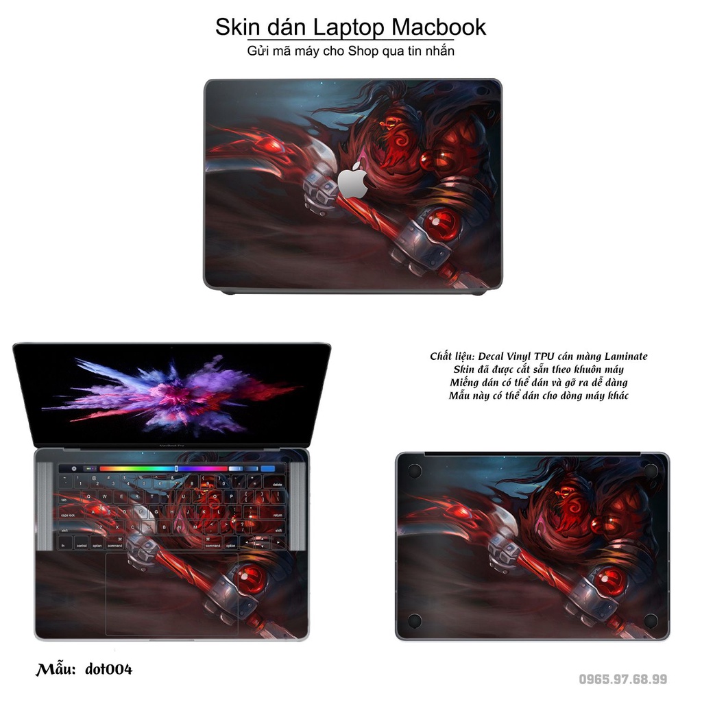 Skin dán Macbook mẫu Dota 2 (đã cắt sẵn, inbox mã máy cho shop)