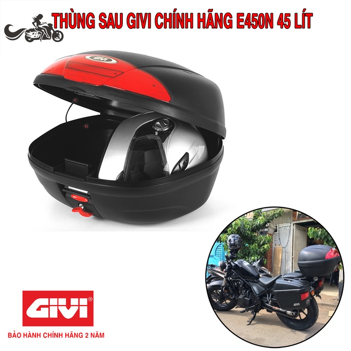 Thùng Sau 45 Lít Mã E450N Hàng Chính Hãng Givi Bảo Hành 2 Năm