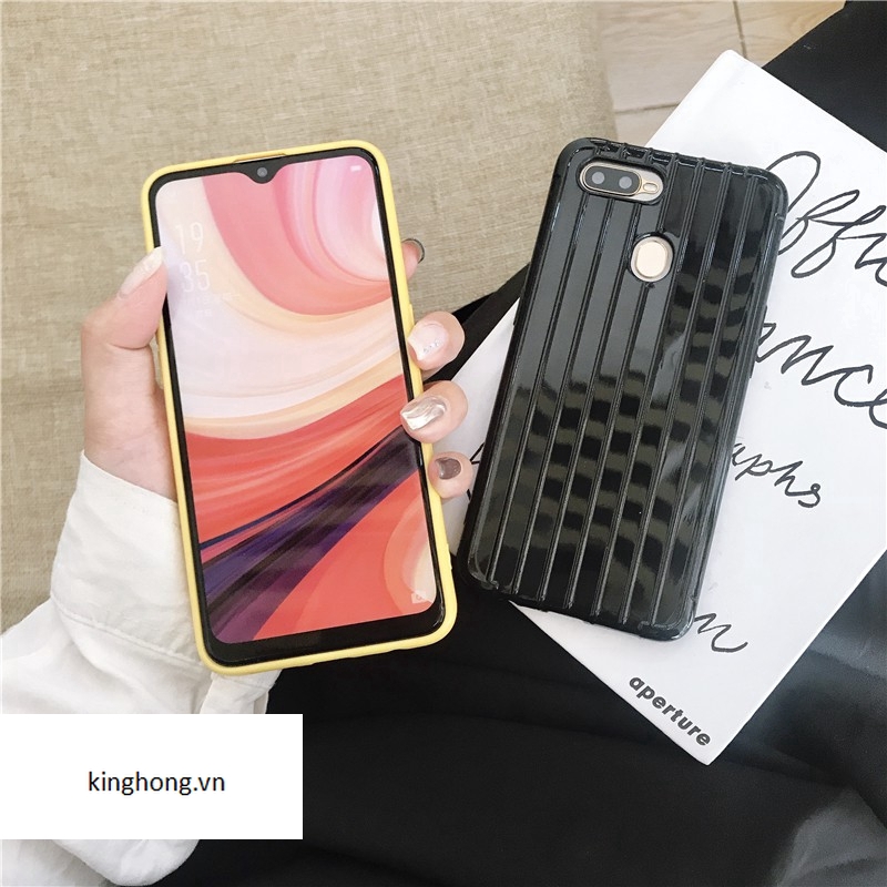 Ốp điện thoại hình vali màu trơn cho OPPO A3S A5S A5 2020 A31 2020 F9 PRO Reno 2f A92 F5 Youth A12 A1K F1S A71 A37 F7 A9 2020 F11 Reno 3 A52 A91 A7 A12E A72 Neo 9