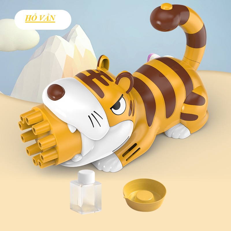 Súng bắn bong bóng, Đồ chơi thổi bong bóng xà phòng 10 nòng hình động vật siêu hot cho trẻ em