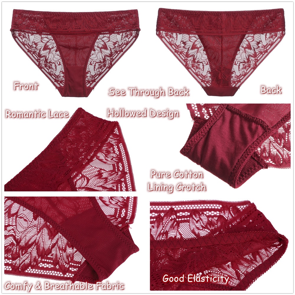 Quần lót ren LEVAO thoáng mát màu sắc gợi cảm dành cho nữ