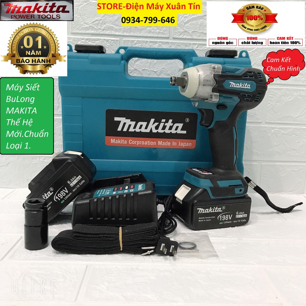 máy siết bulong MAKITA thế hệ mới.không chổi than.chuẩn loại 1.Thế hệ mới