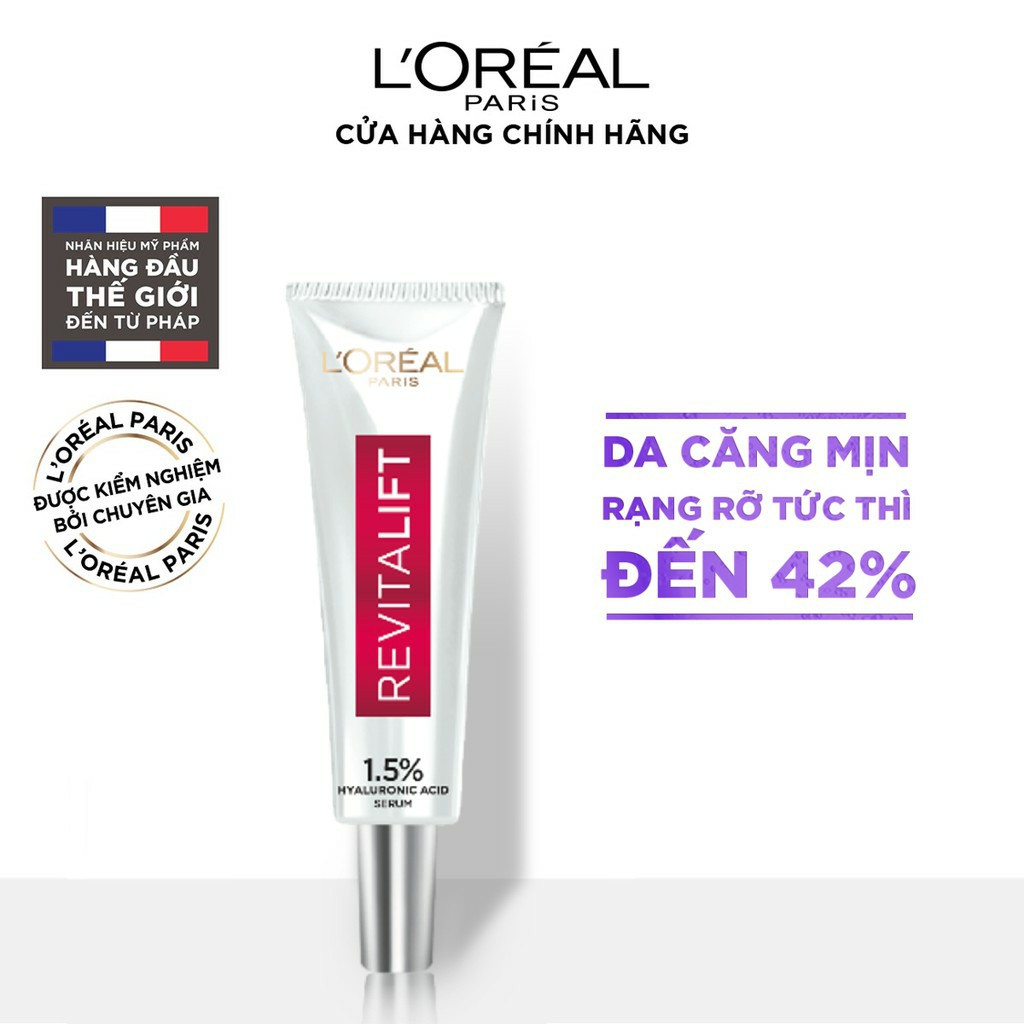 Serum siêu cấp ẩm sáng da L'Oreal Paris pure Hyaluronic Acid 1.5% 7.5ml
