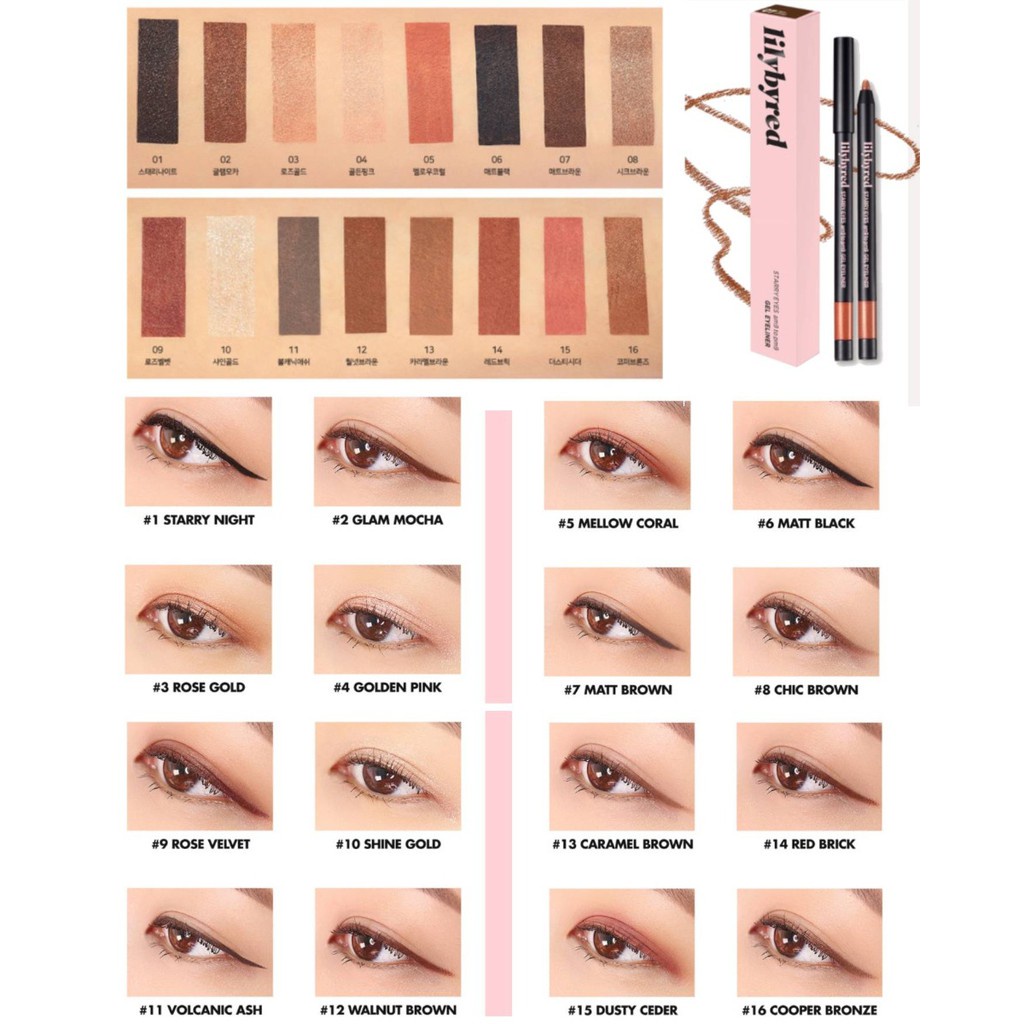 Kẻ Mắt Dạng Gel LILYBYRED Starry Eyes Am9 To Pm9 Gel Eyeliner 0.5g