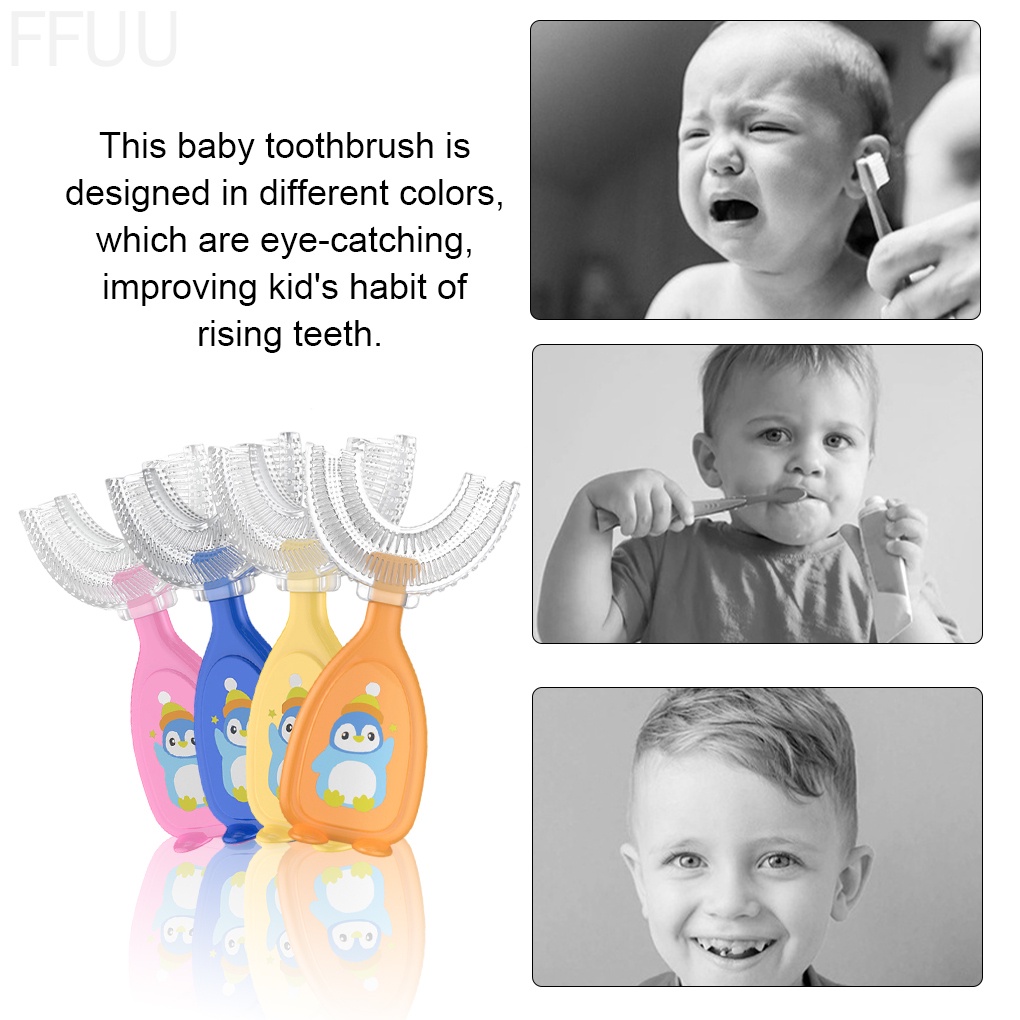 Bàn chải đánh răng hình chữ U bằng silicone dành cho trẻ em FF86