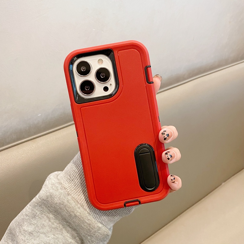 Ốp Điện Thoại 3 Trong 1 Chống Sốc Có Giá Đỡ Cho iphone 15 14 13 12 11 pro max