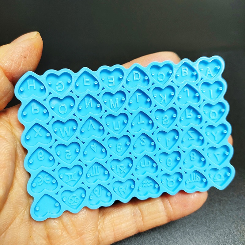 Khuôn Silicone Làm Mặt Dây Chuyền / Bông Tai Hình Trái Tim / Chữ Bằng Epoxy Pha Lê UV