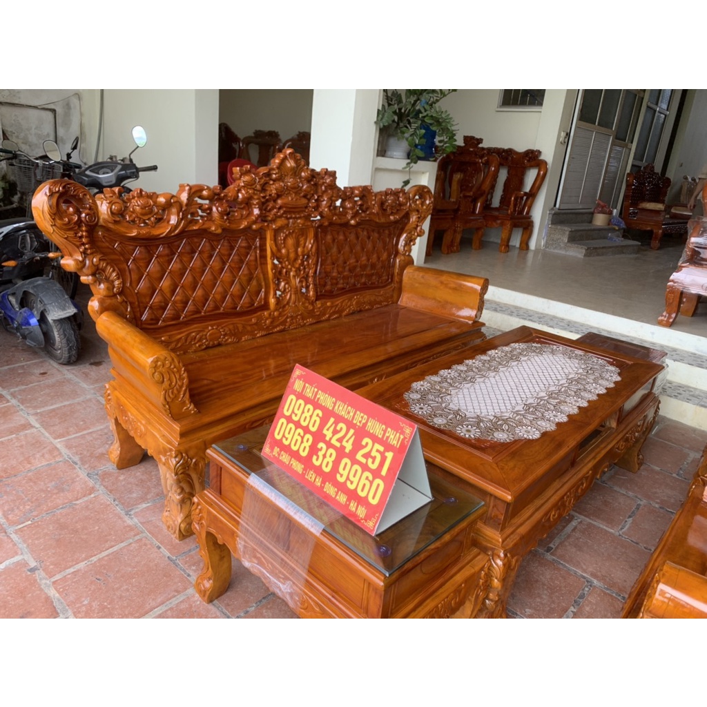 Bộ bàn ghế Hoàng Gia gỗ xà cừ