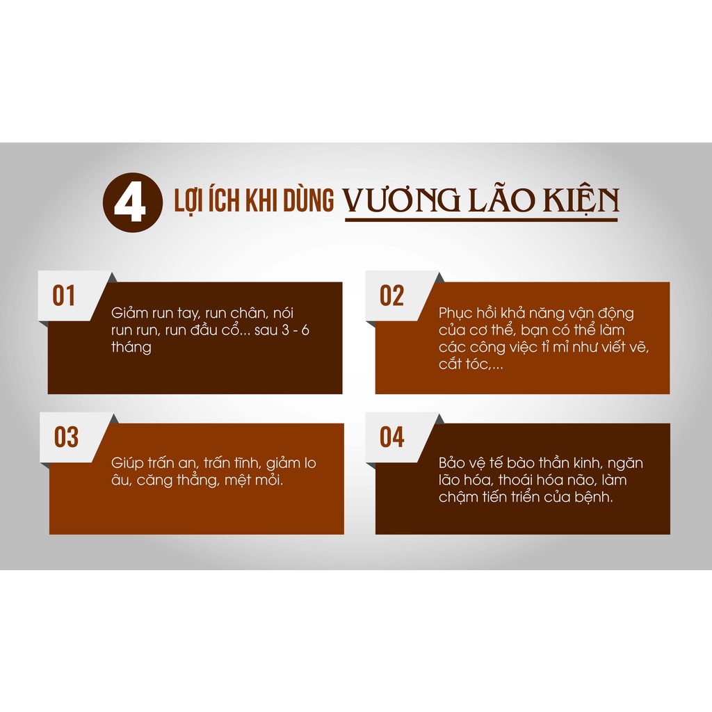 &lt;TẶNG NGAY 1 HỘP 30 VIÊN&gt; VƯƠNG LÃO KIỆN - HỘP 180 VIÊN - HỖ TRỢ CHO NGƯỜI RUN TAY CHÂN, RUN DO PARKINSON