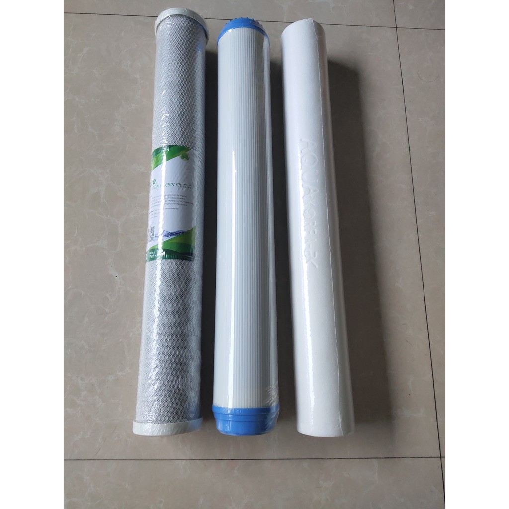 Bộ 3 lõi lọc 1,2,3 20 inch (bông, CTO, than hộp)