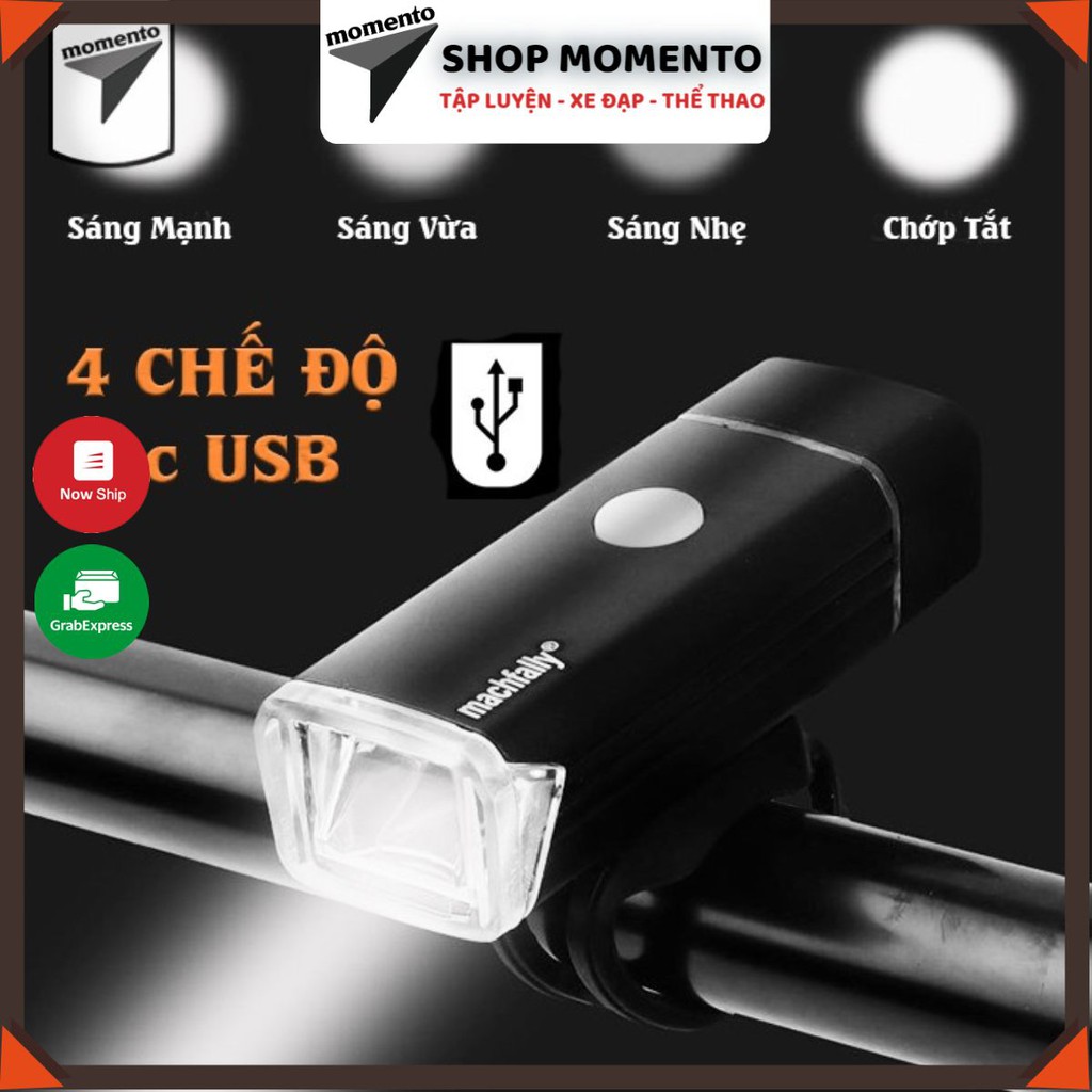 Đèn Pha Xe Đạp MACHFALLY Siêu Sáng - Sạc USB 4 Chế Độ LED