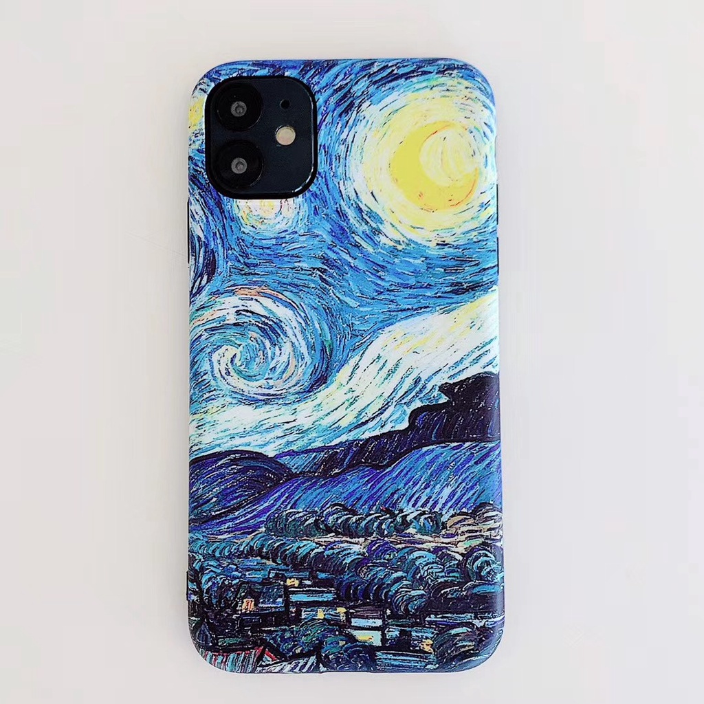 Ốp điện thoại IMD hình tranh sơn dầu Van Gogh cho iPhone7Plus/8plus iphoneX/XSMAX iphone11 12 13 Pro Max