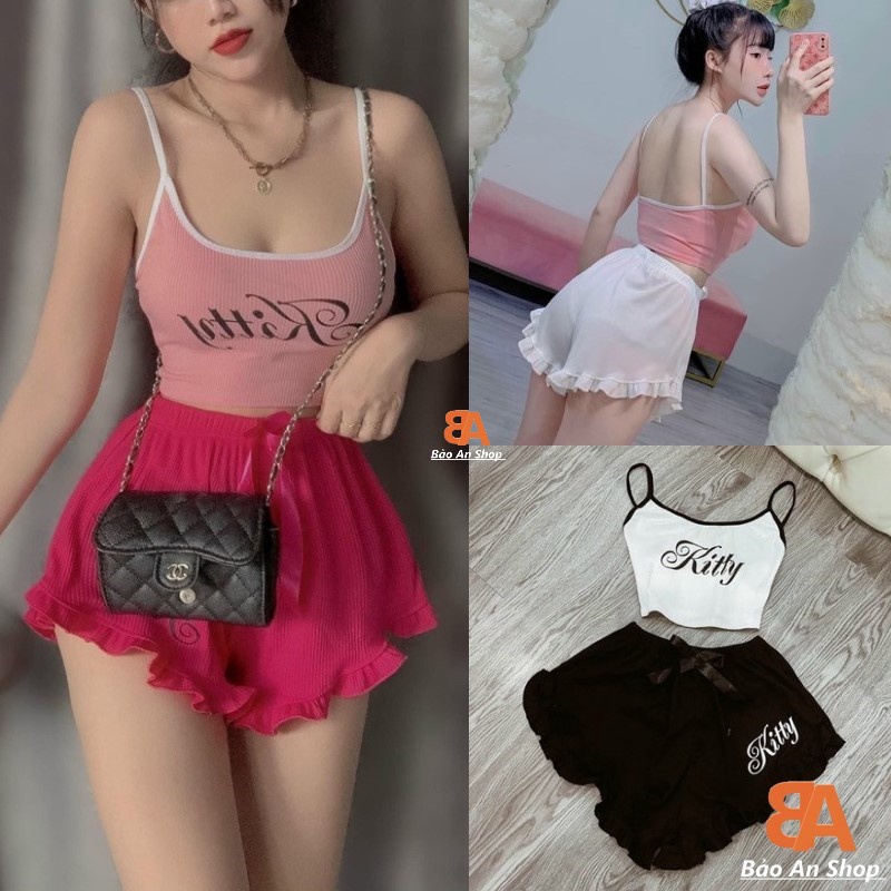 Sét bộ 2 dây in + quần bèo phối màu