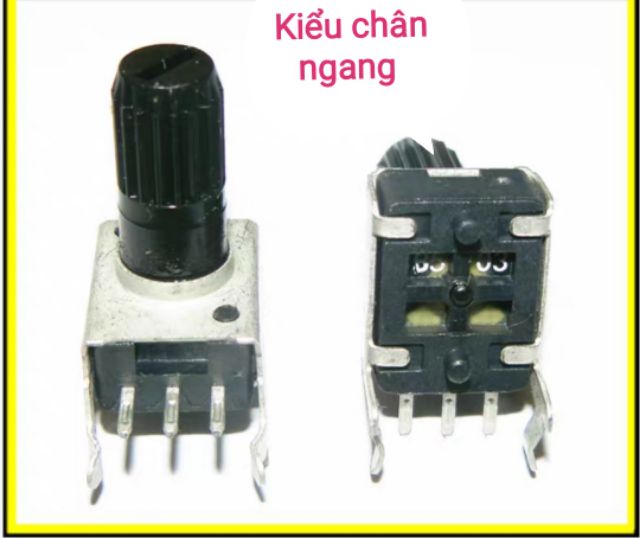 Biến trở đơn RV09 núm vặn chân đứng, chân ngang