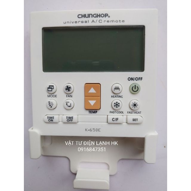 Điều khiển điều hoà đa năng - âm trần điều hòa treo tường - remote máy lạnh chunghop K-650E